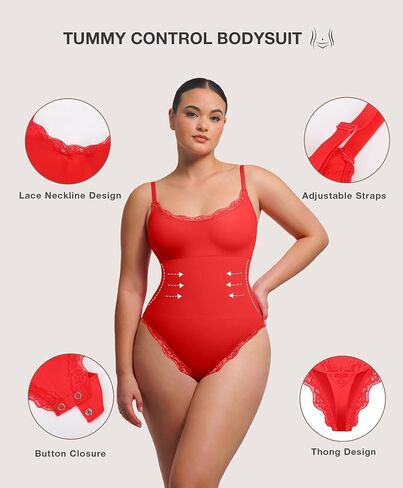 Lover-Beauty Lace Shapewear Bodysuits for Women Tummy Control Breathable Thong Seamless with Removable Cups in Saudi Arabia