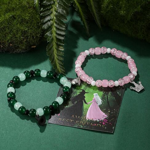 SOOWOOT Wicked bracelet Matching Bracelets - Crown and Witch Hat Matching Bracelets with a wicked card for Fans Party in Kuwait