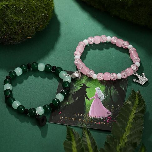 SOOWOOT Wicked bracelet Matching Bracelets - Crown and Witch Hat Matching Bracelets with a wicked card for Fans Party in Kuwait