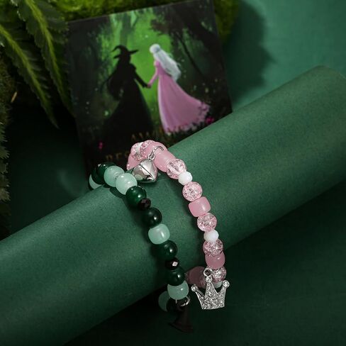 SOOWOOT Wicked bracelet Matching Bracelets - Crown and Witch Hat Matching Bracelets with a wicked card for Fans Party in Kuwait