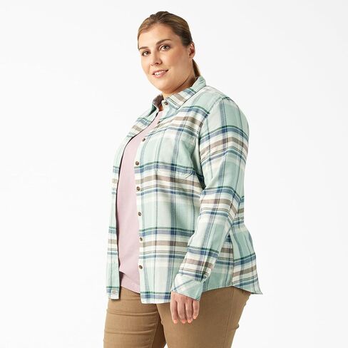 Dickies Womens L/S قميص منقوش زائد in Saudi Arabia