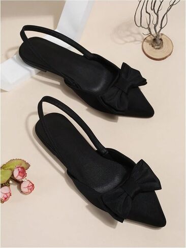 Verdusa Women's Bow Pointed Toe Flat Shoes Slingback Flats Dress Shoes in Saudi Arabia