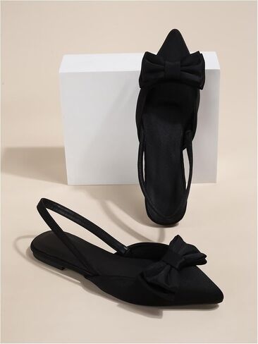 Verdusa Women's Bow Pointed Toe Flat Shoes Slingback Flats Dress Shoes in Saudi Arabia
