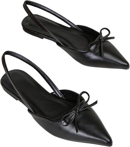 Verdusa Women's Bow Pointed Toe Flat Shoes Slingback Flats Dress Shoes in Saudi Arabia