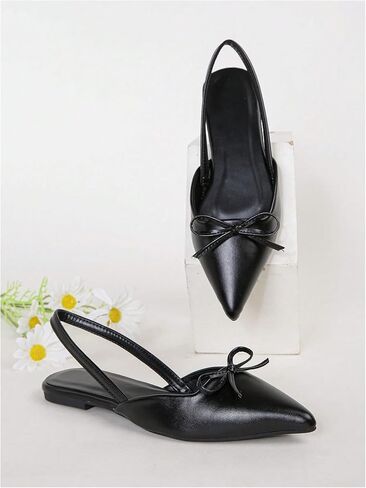 Verdusa Women's Bow Pointed Toe Flat Shoes Slingback Flats Dress Shoes in Saudi Arabia