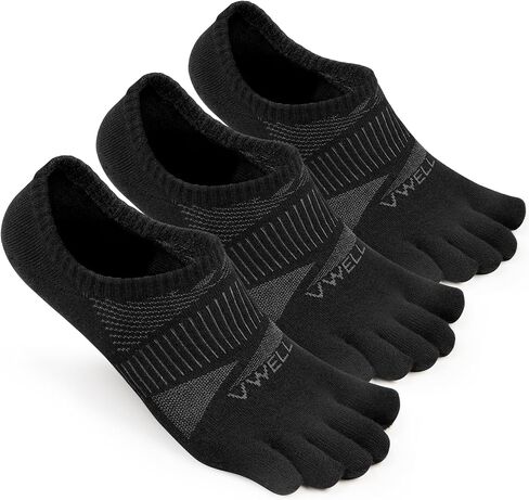 VWELL No Show Toe Socks for Men Women COOLMAX Five Finger Socks Athletic Running Ankle Low Cut 5 Toe Socks (3Pairs) in Saudi Arabia