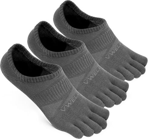 VWELL No Show Toe Socks for Men Women COOLMAX Five Finger Socks Athletic Running Ankle Low Cut 5 Toe Socks (3Pairs) in Saudi Arabia