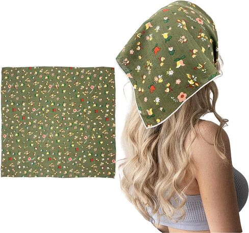 Cotton Bandana for Women,Head Scarf,Soft Cotton Headband,Head wrap, Protective Coverage, Hair Scarf Handkerchirf in Kuwait