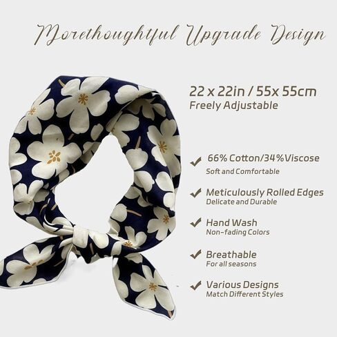 Cotton Bandana for Women,Head Scarf,Soft Cotton Headband,Head wrap, Protective Coverage, Hair Scarf Handkerchirf in Kuwait