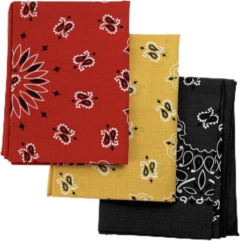 Bandanas for Men & Women 3-Pack Cotton Bandanas in Football Team Colors - Football Game Day Accessories and Gifts for Fans in Kuwait