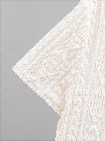 Verdusa Boy's Textured Button Down Shirt Short Sleeve Loose Collared Shirt Top in Saudi Arabia