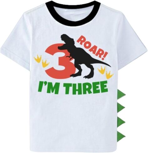Luke and Lulu Boys 3rd Birthday Shirt - Dinosaur T-Shirt for 3 Year Old Boys in Saudi Arabia