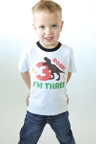Luke and Lulu Boys 3rd Birthday Shirt - Dinosaur T-Shirt for 3 Year Old Boys in Saudi Arabia