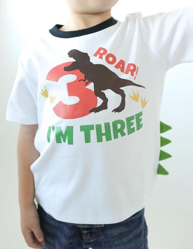 Luke and Lulu Boys 3rd Birthday Shirt - Dinosaur T-Shirt for 3 Year Old Boys in Saudi Arabia