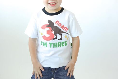 Luke and Lulu Boys 3rd Birthday Shirt - Dinosaur T-Shirt for 3 Year Old Boys in Saudi Arabia