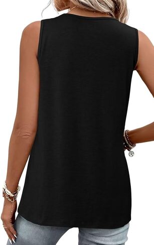 KISSMODA Womens Boho Tops for Summer Sleeveless Tanks Loose Fit Casual Blouse Daily Shirts for Leggings (S-3XL) in Kuwait