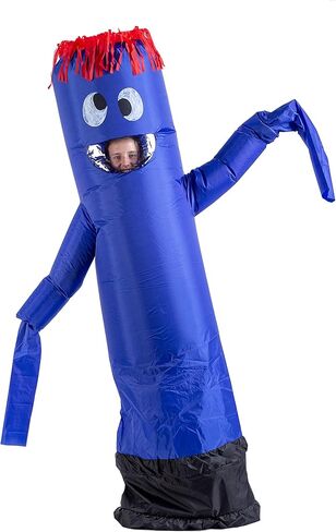 Spooktacular Creations Adult Inflatable Costume, Blue Tube Dancer with Wacky Waving Arm Flailing, Funny Halloween Costume for Halloween Dress Up Parties in Kuwait