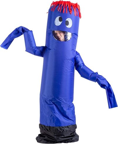 Spooktacular Creations Adult Inflatable Costume, Blue Tube Dancer with Wacky Waving Arm Flailing, Funny Halloween Costume for Halloween Dress Up Parties in Kuwait