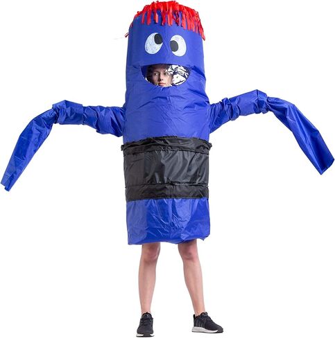 Spooktacular Creations Adult Inflatable Costume, Blue Tube Dancer with Wacky Waving Arm Flailing, Funny Halloween Costume for Halloween Dress Up Parties in Kuwait