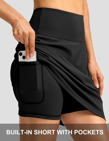 G Gradual 19" Skorts for Woman Knee Length Golf Skirt Long Athletic Tennis Skorts for Women Dressy Casual with Shorts Pockets in Saudi Arabia