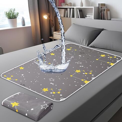 2 Pcs Waterproof Mattress Protector for Incontinence Washable,Throw Size S 40'' x 60'' Large Reusable Doubleside Waterproof Bed Pads Bedwetting Underpads for Kids Adults Elderly Pets in Saudi Arabia