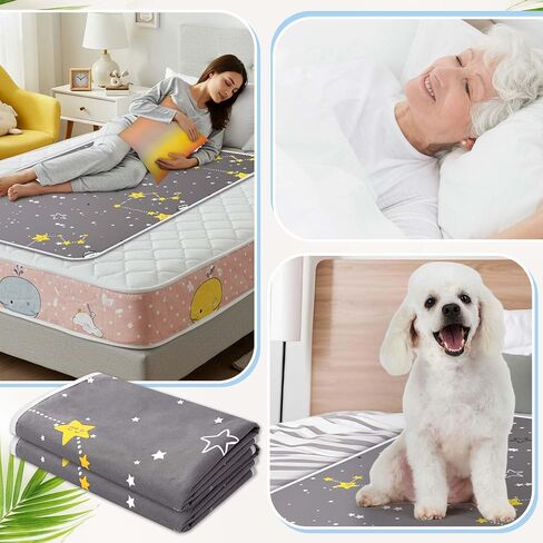 2 Pcs Waterproof Mattress Protector for Incontinence Washable,Throw Size S 40'' x 60'' Large Reusable Doubleside Waterproof Bed Pads Bedwetting Underpads for Kids Adults Elderly Pets in Saudi Arabia