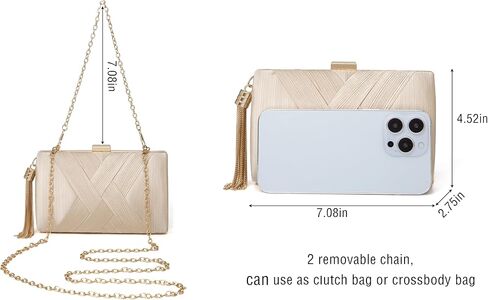 Clutch Purses for Women Formal Evening Clutch Purse Shoulder Cross Body Bags for Wedding Party Handbag with Tassel in Kuwait