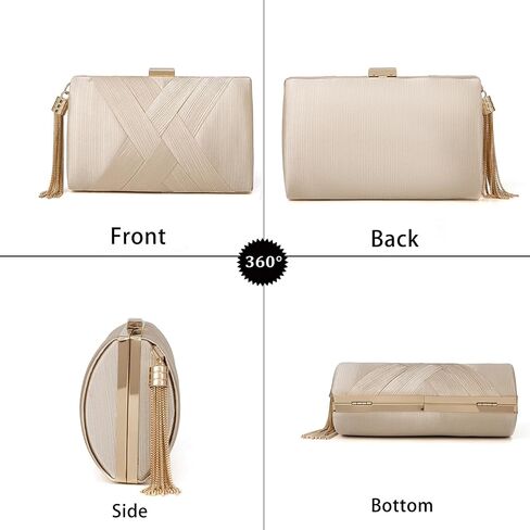 Clutch Purses for Women Formal Evening Clutch Purse Shoulder Cross Body Bags for Wedding Party Handbag with Tassel in Kuwait
