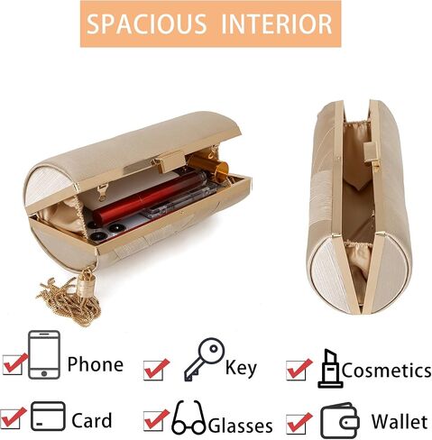 Clutch Purses for Women Formal Evening Clutch Purse Shoulder Cross Body Bags for Wedding Party Handbag with Tassel in Kuwait