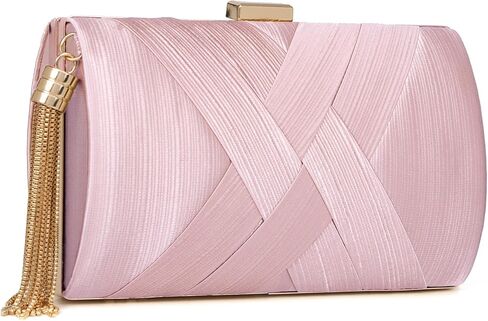 Clutch Purses for Women Formal Evening Clutch Purse Shoulder Cross Body Bags for Wedding Party Handbag with Tassel in Kuwait