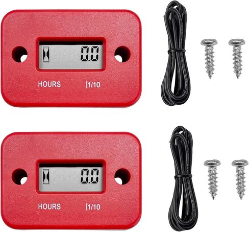 2 PCS Inductive Hour Meter, Waterproof 3V Vehicle Inductive Tachometer, Universal Induction Engine Tachometer for Gas Generator/Lawnmower/Motorcycle, Car Accessories (Green) in Saudi Arabia