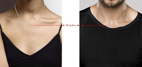Miabella Italian Solid 925 Sterling Silver, 18Kt Gold Plated 3mm Paperclip Link Chain Necklace for Women Men, Made in Italy in Saudi Arabia