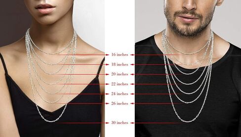 Miabella Italian Solid 925 Sterling Silver, 18Kt Gold Plated 3mm Paperclip Link Chain Necklace for Women Men, Made in Italy in Saudi Arabia