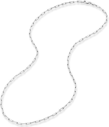Miabella Italian Solid 925 Sterling Silver, 18Kt Gold Plated 3mm Paperclip Link Chain Necklace for Women Men, Made in Italy in Saudi Arabia