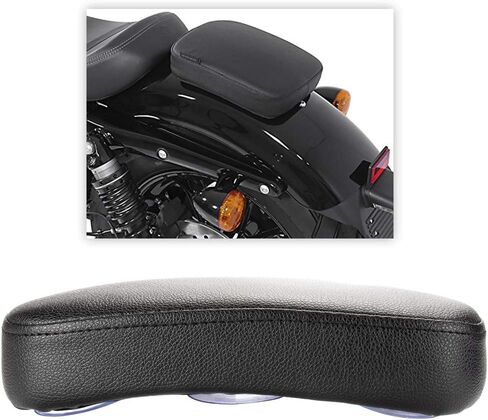 LKV 10.63″ Motorcycle Pessenger Seat - Rear Leather Pillion Pad with 8 Suction Cup Motorcycle Pillion Seat Cushion for Harley Dyna Sportster Chopper in Saudi Arabia