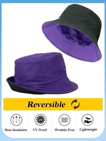 Gelante Reversible Bucket Hat for Men and Women - Cotton, Outdoor Sun Protection Bucket Hats. in Saudi Arabia