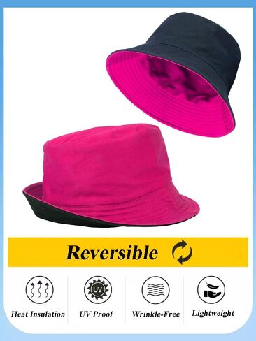 Gelante Reversible Bucket Hat for Men and Women - Cotton, Outdoor Sun Protection Bucket Hats. in Saudi Arabia