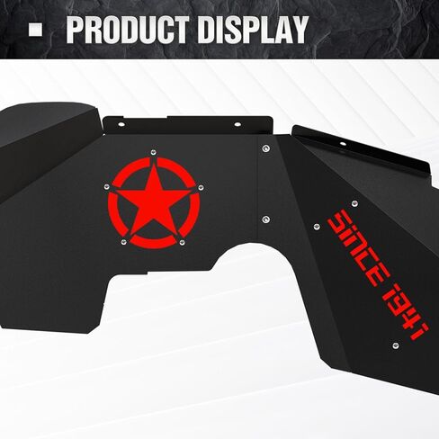 Front Inner Fender Liners Compatible with 2007-2018 Jeep Wrangler JK & JKU Unlimited Sport Sahara Rubicon, Bolt-on Style Fenders Flares Wheel Well Cover Steel Mud Guards (2/4 Doors) in Kuwait