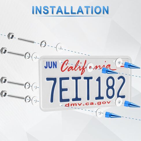 Alpmosn 4PCS License Plate Screws Caps, License Plate Fasteners Bolts, Exterior Car Accessories Screws, Fit for Most Vehicle Motorcycles Trucks (Red) in Kuwait