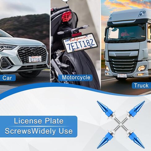 Alpmosn 4PCS License Plate Screws Caps, License Plate Fasteners Bolts, Exterior Car Accessories Screws, Fit for Most Vehicle Motorcycles Trucks (Red) in Kuwait