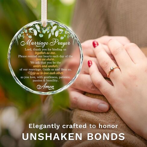 ZAGKOO Christian Wedding Gifts for Couple 2025 - Marriage Prayer Religious Wedding Gift for Newlyweds, Married Couples Anniversary, Bride, Groom - Mr & Mrs Decor, Bridal Shower Gift - Glass Ornament in Saudi Arabia
