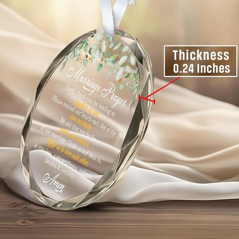 ZAGKOO Christian Wedding Gifts for Couple 2025 - Marriage Prayer Religious Wedding Gift for Newlyweds, Married Couples Anniversary, Bride, Groom - Mr & Mrs Decor, Bridal Shower Gift - Glass Ornament in Saudi Arabia