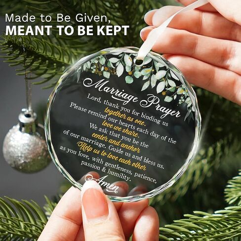 ZAGKOO Christian Wedding Gifts for Couple 2025 - Marriage Prayer Religious Wedding Gift for Newlyweds, Married Couples Anniversary, Bride, Groom - Mr & Mrs Decor, Bridal Shower Gift - Glass Ornament in Saudi Arabia