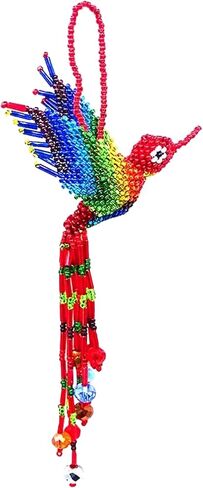 MIA Jewel Shop - Decord Decor Hummingbird تمثال شنقا | تماثيل الطيور ديكور المنزل | زخارف الزجاج الزجاجي الزجاجي الزخرفية الزخرفية الحلي المعلقة - الديكور المصنوع يدويًا (زرقاء فاتح/باستيل) in Kuwait