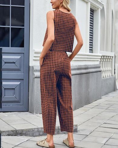 2 Piece Sets For Women 2025 Summer Matching Wide Leg Crop Pants Outfits Travel Vacation Beach Lounge Sets in Saudi Arabia