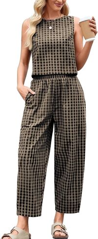 2 Piece Sets For Women 2025 Summer Matching Wide Leg Crop Pants Outfits Travel Vacation Beach Lounge Sets in Saudi Arabia