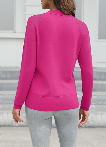 سترة صوفية نسائية من Urban CoCo بأزرار سفلية وأكمام طويلة كلاسيكية ورقبة على شكل حرف V مع جيوب in Kuwait
