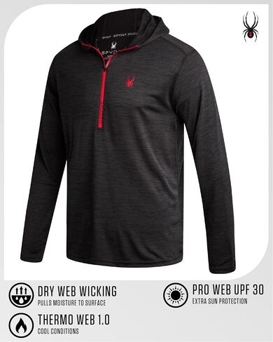 قميص Spyder Mens -Sweatshirt - Half Half Half zip pullover mens - UPF 30+ جاف مناسبًا من قمصان الشمس الطويلة للأكمام الطويلة للرجال in Saudi Arabia