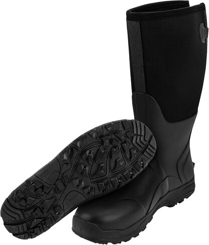 Ubon Men's Waterproof Neoprene Rain Boot Insulated Rubber Boots for Mud Work, Hunting, Fishing and Gardening with Adjustable Mid Calf in Saudi Arabia
