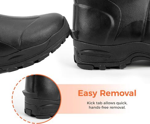 Ubon Men's Waterproof Neoprene Rain Boot Insulated Rubber Boots for Mud Work, Hunting, Fishing and Gardening with Adjustable Mid Calf in Saudi Arabia